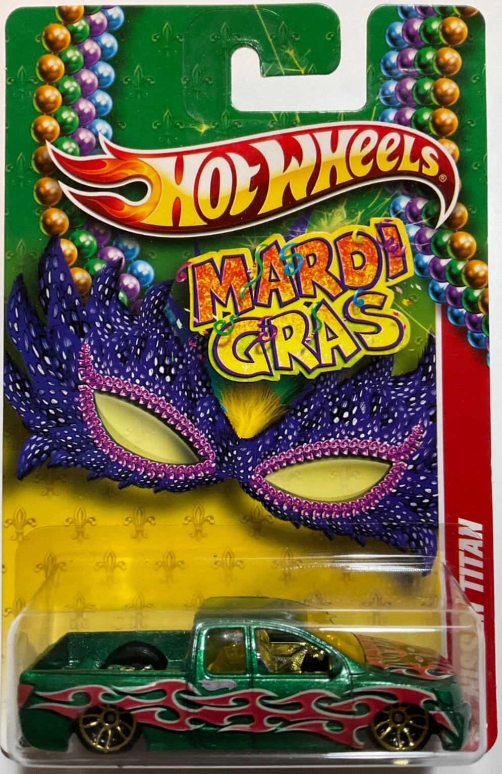 Hot Wheels 2011 Mardi Gras Nissan Titan Green #1/6 in Protector