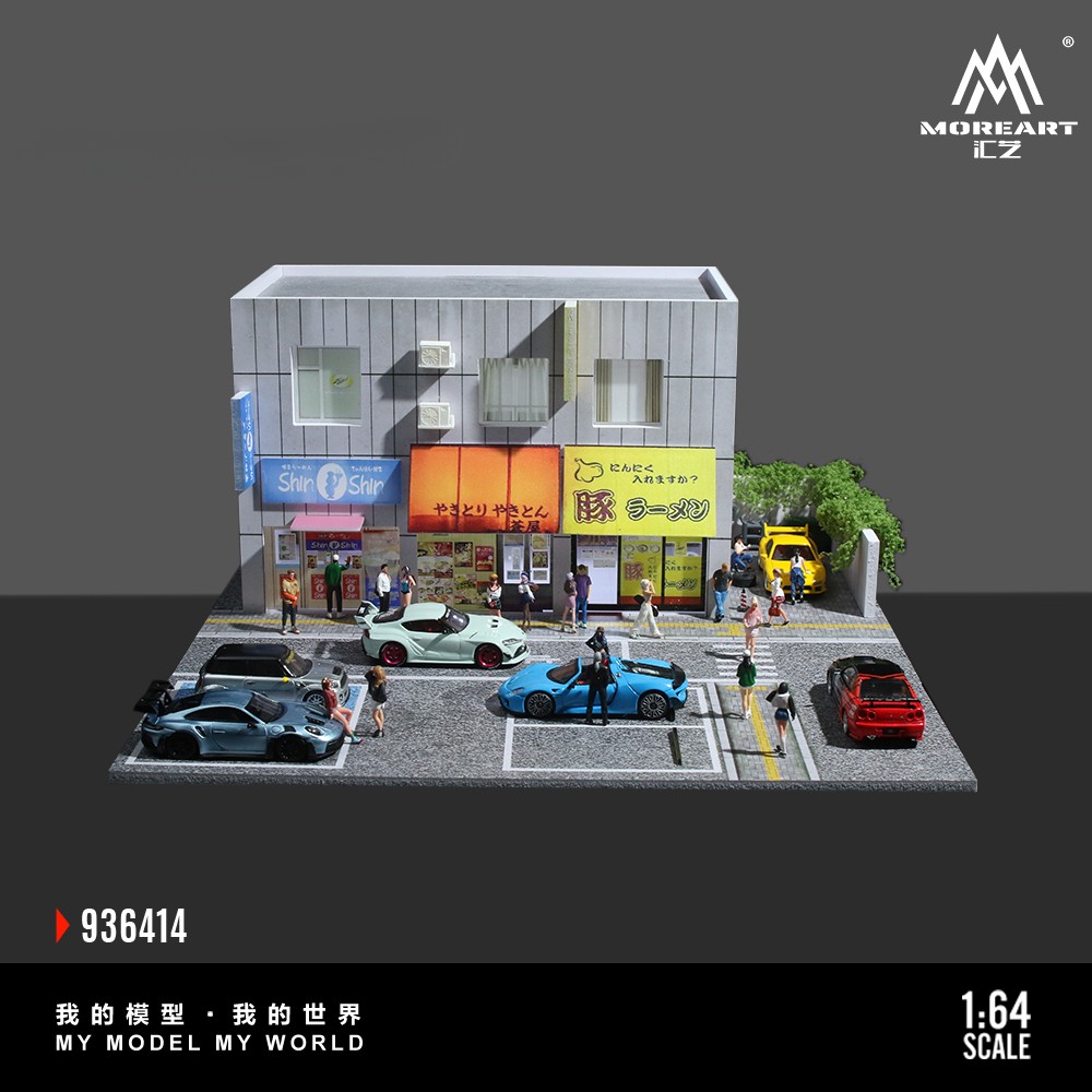 Diorama 1/64 Diecast Garage Model LED Lighting Parking Lot Display Case Scene US