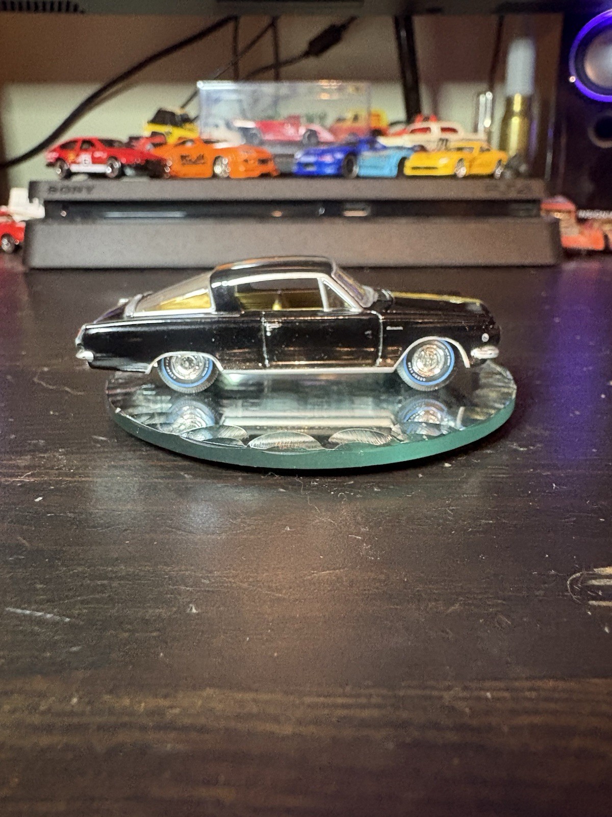Auto World 1/64 Die-cast Model 1965 Plymouth Barracuda Formula S In Black