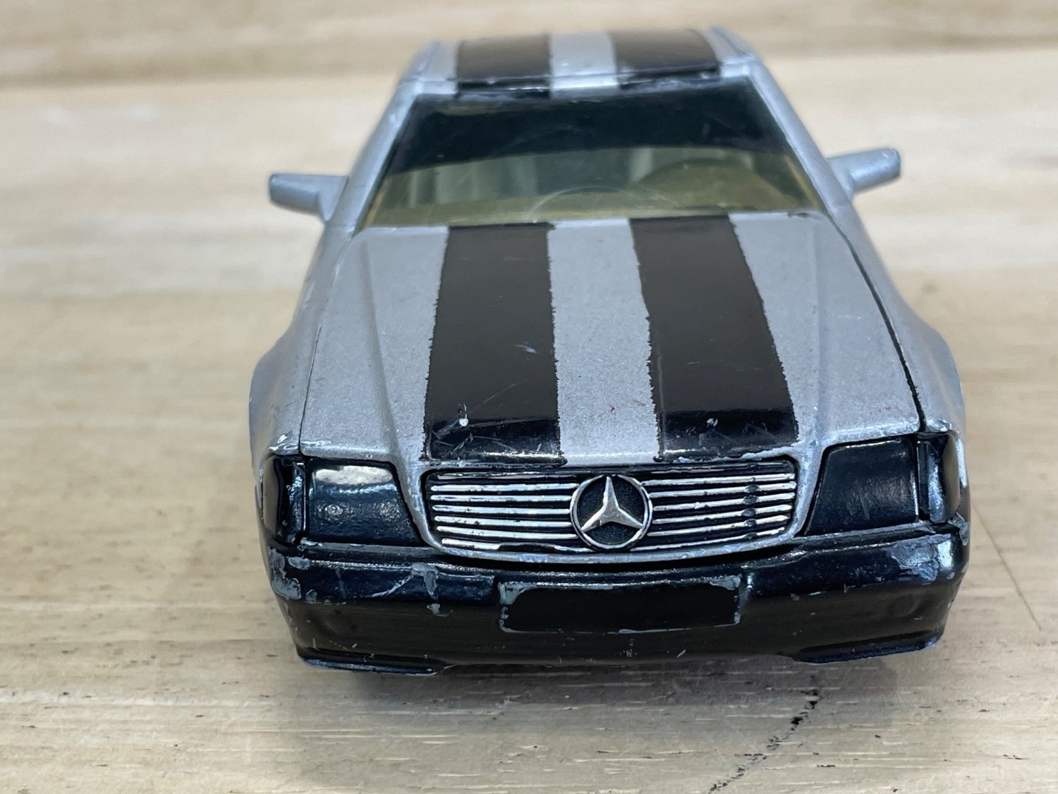 RARE Majorette 500 SL Diecast Model Car 1/24 Scale Silver Mercedes Mercedes-benz