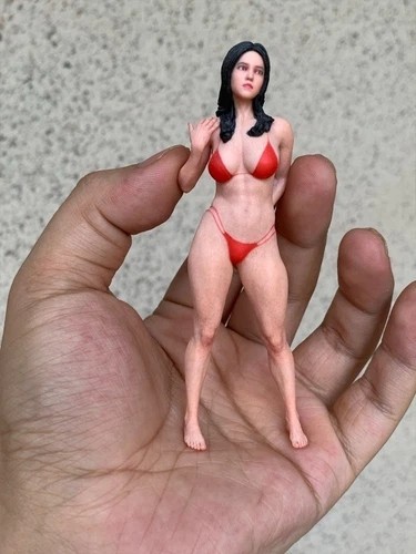 Miniature Figure Scene Props 1/18 Bikini Muscle Anime Girl Diorama Resin Sculpt