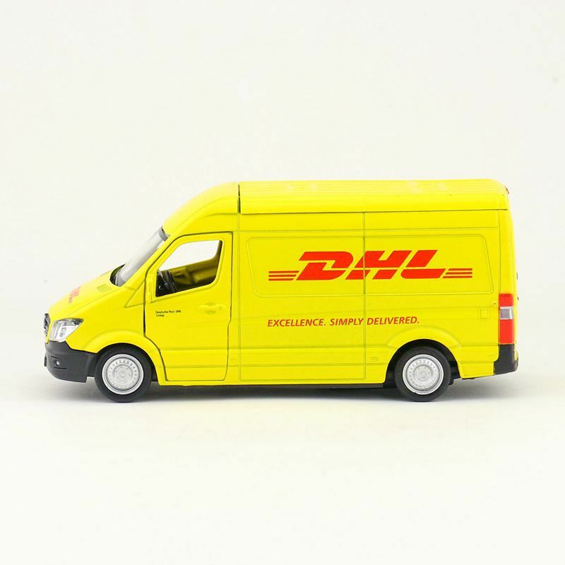 DHL Delivery Truck Van Vehicle Metal Car Toy Figure Model Diecast Collectible
