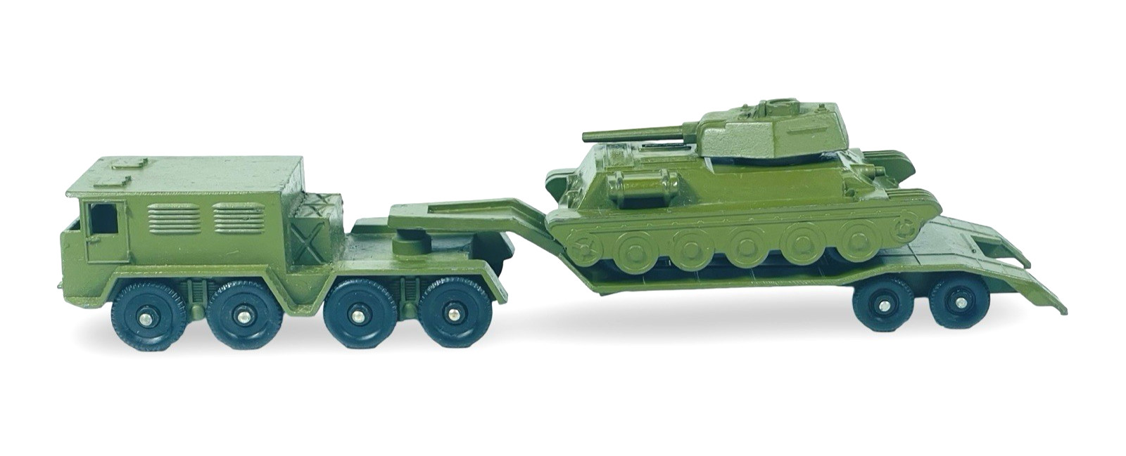 Vintage USSR Tank and Transporter – Loose Diecast 8″ in Length