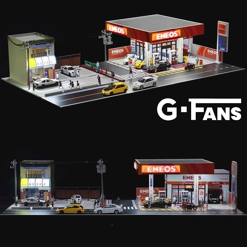 G-Fans Diorama 1:64 Garage Model Diecast LED Lighting Model Car Display Case US