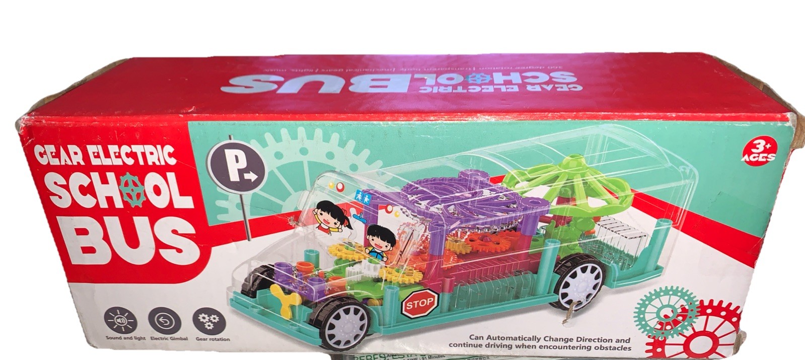 Light Up Transparent School Bus Toy for Kids & Toddlers – Musical, Flashing L…
