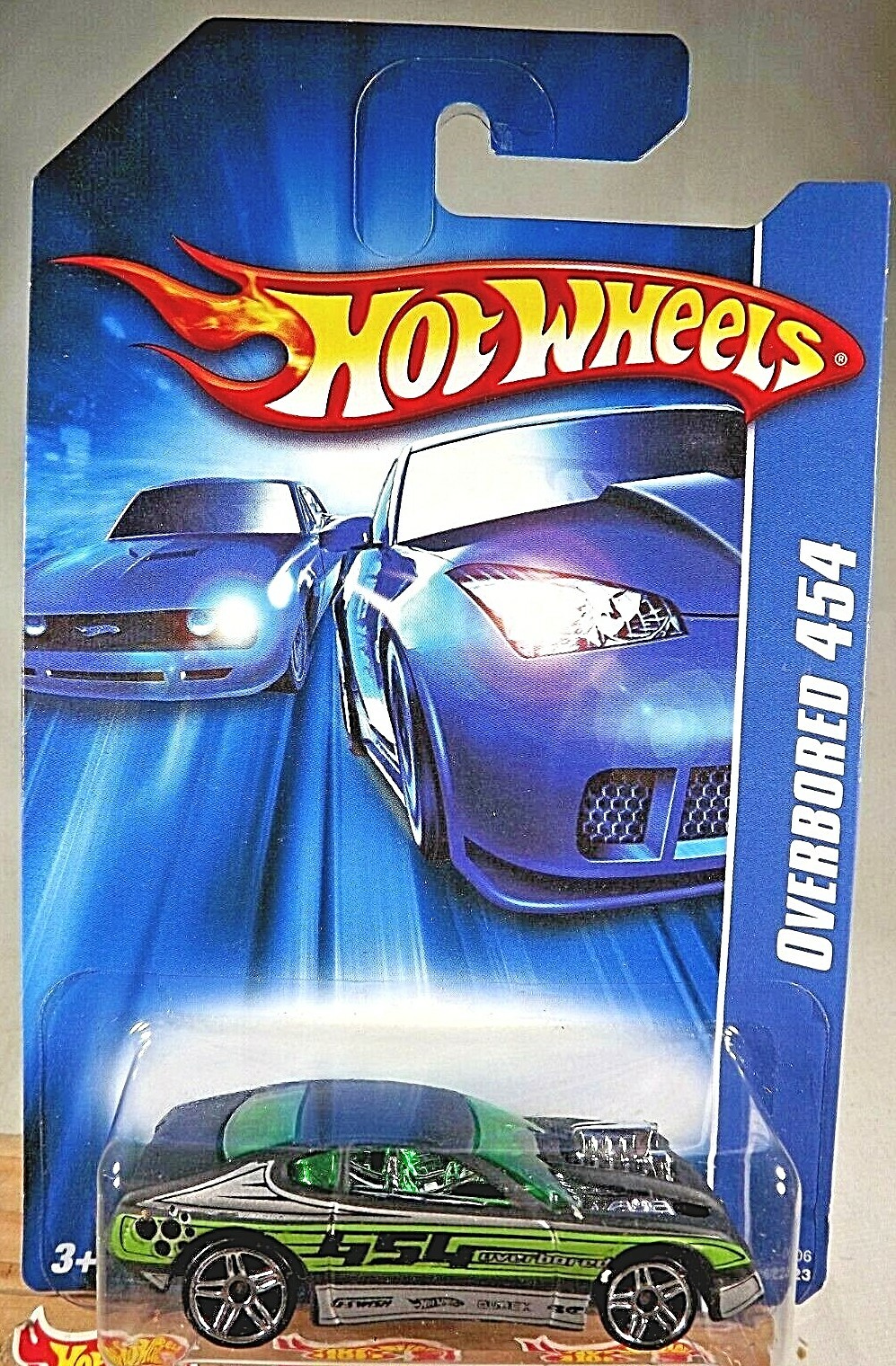 2006 Hot Wheels Collector #216 OVERBORED 454 Flat Black w/Chrome Pr5 Sp ’07 Card