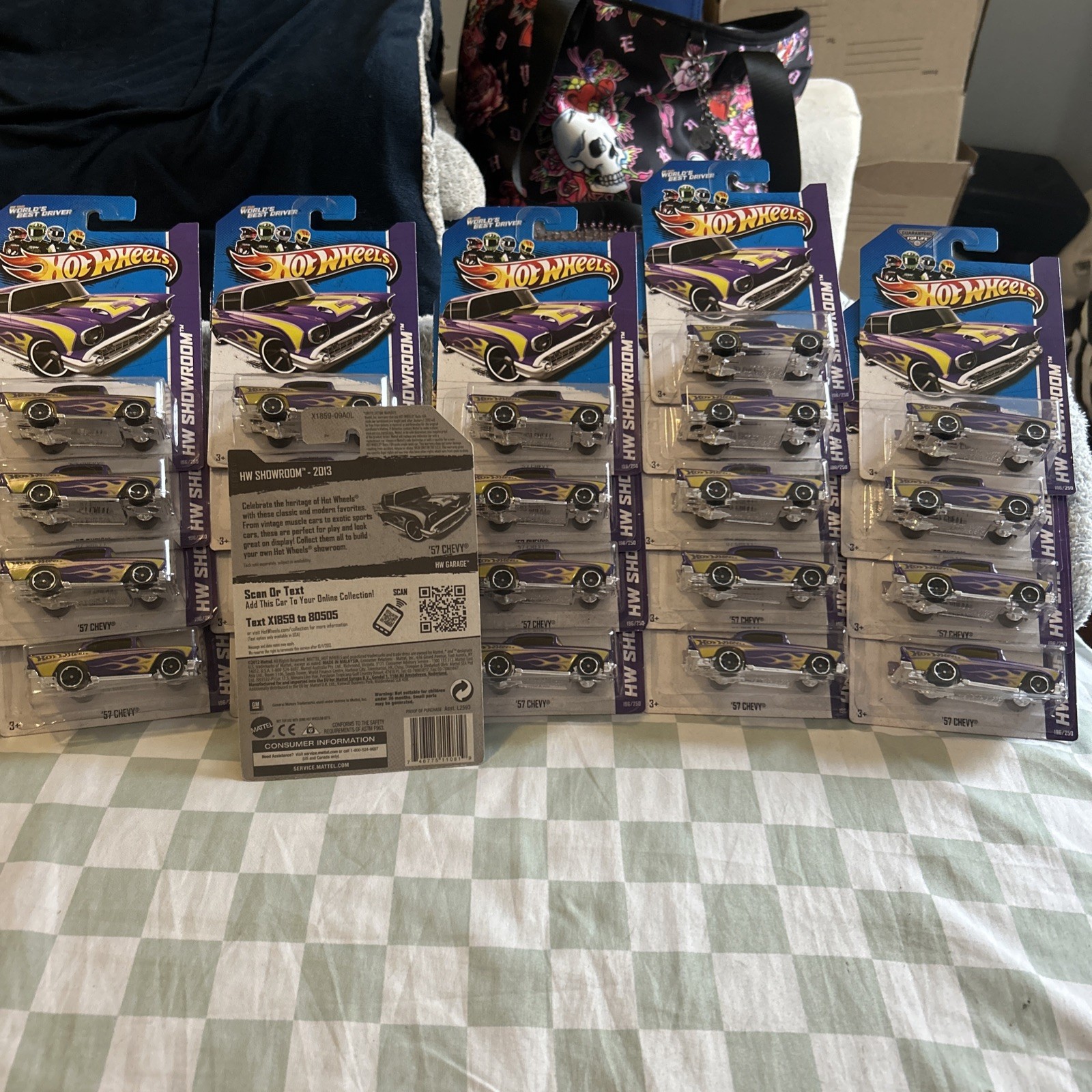 Hot Wheel Showroom 57 Chevy (purple W Flames ) Lot Of 22