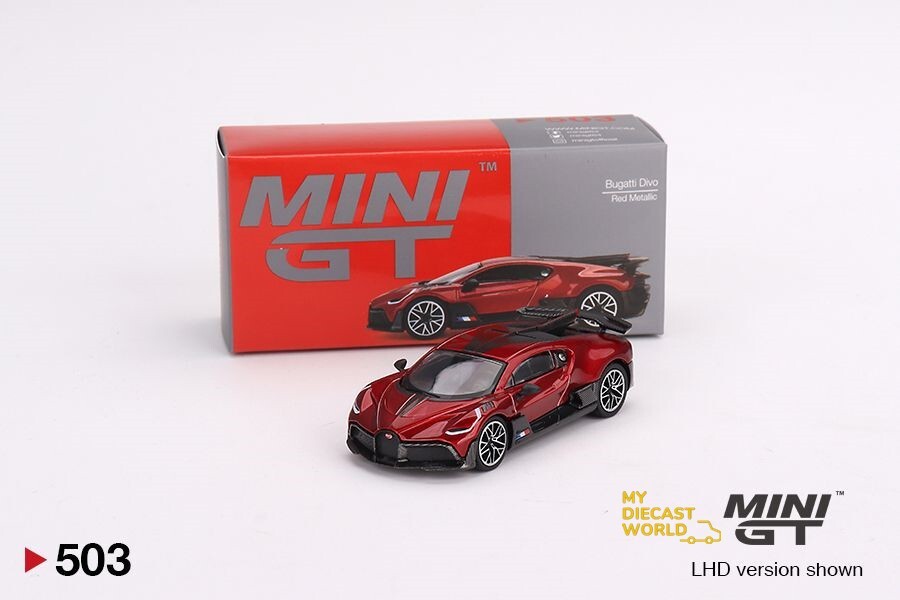 1:64 Mini GT #503 Bugatti Divo Red Metallic Diecast Model MGT00503