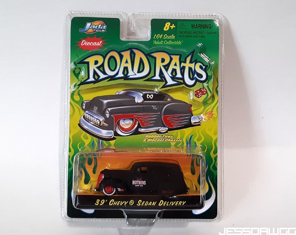 1/64 scale 39′ black Chevy Sedan Delivery diecast Road Rats by Jada Toys 2002