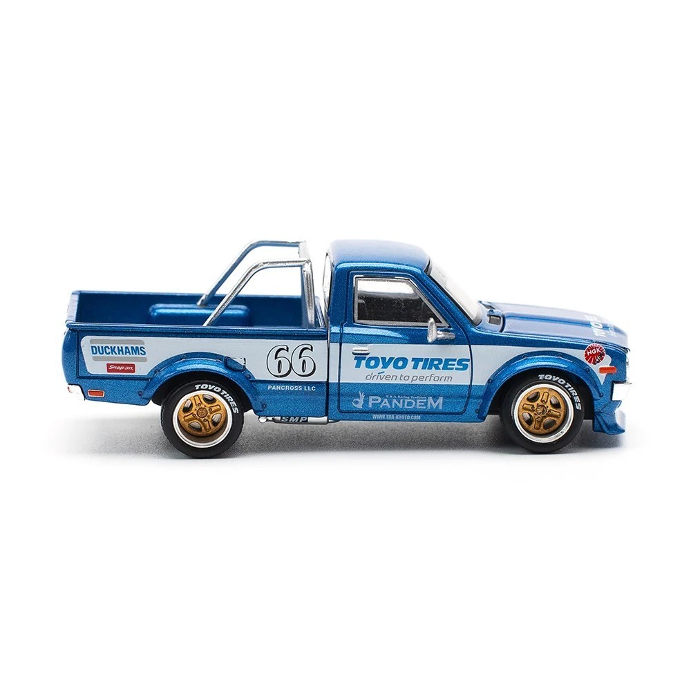 Pop Race 1:64 Pandem Datsun 620 Pickup Truck #66 Blue Metallic PR640217