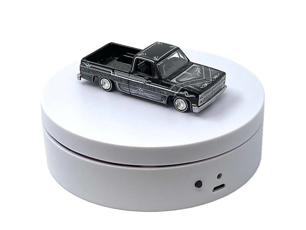 MINI TURNTABLE ROTATING DISPLAY STAND 4.75″ WHITE FOR 1/64 SCALE MODELS E12-WH