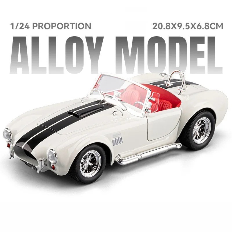 1:24 Ford Shelby Cobra 427 S/C Diecast-Light Sound Vintage Charm for Collectors