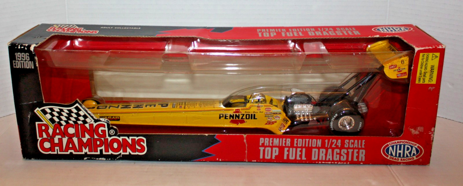 New Eddie Hill 1996 Action Racing NHRA 1:24 Scale Pennzoil Top Fuel Dragster NOS