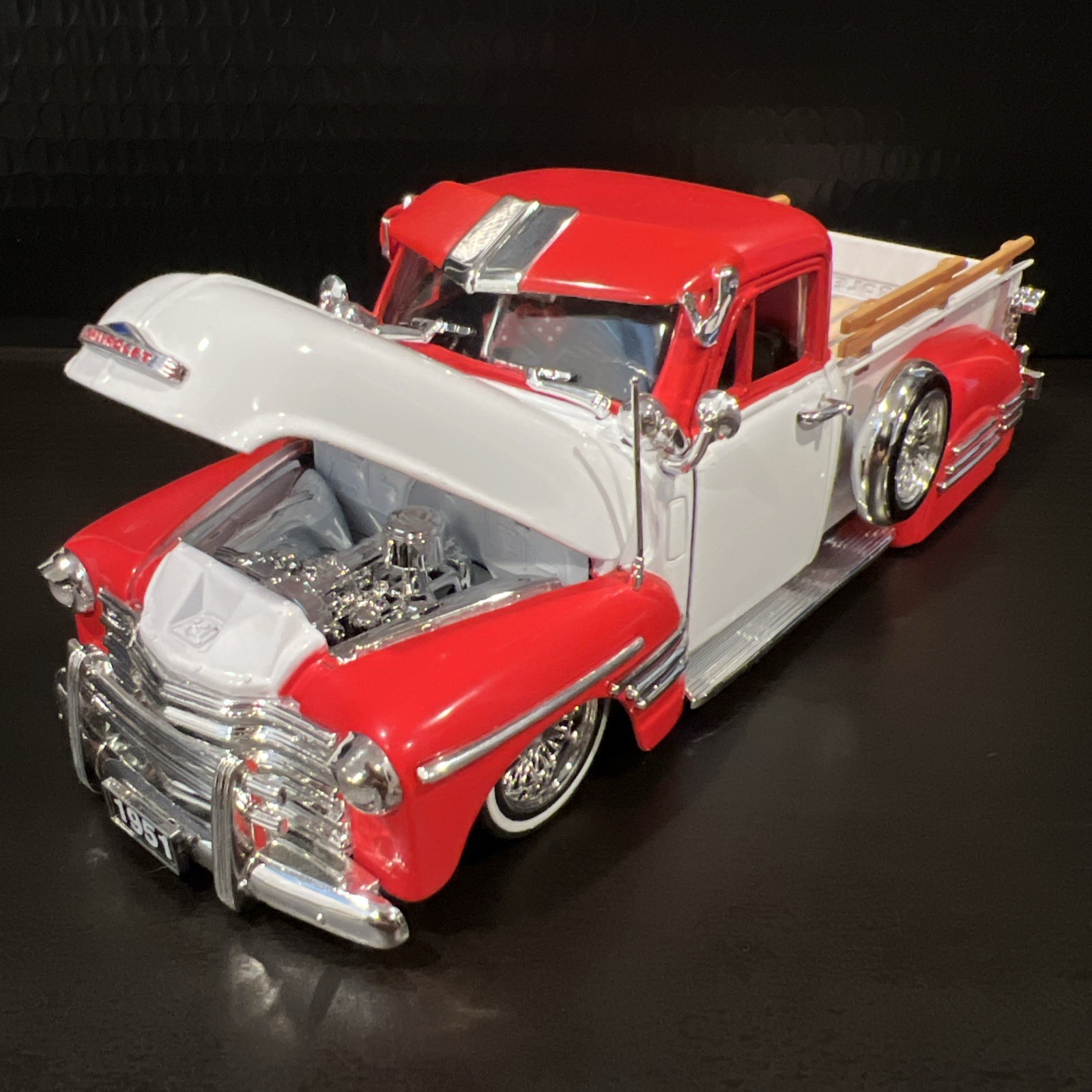 OG Chevy Street Low 1951 Chevrolet Pickup Truck Lowrider Diecast Car 1:24 Nice!