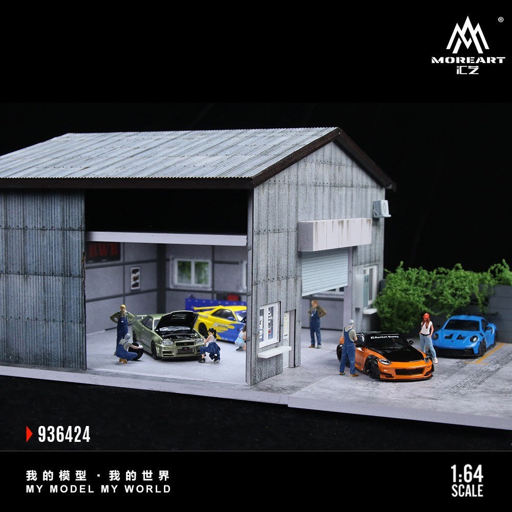 1/64 Scale Diorama Parting Lot Mode LED Lighting Car Display Case Scene Decor US