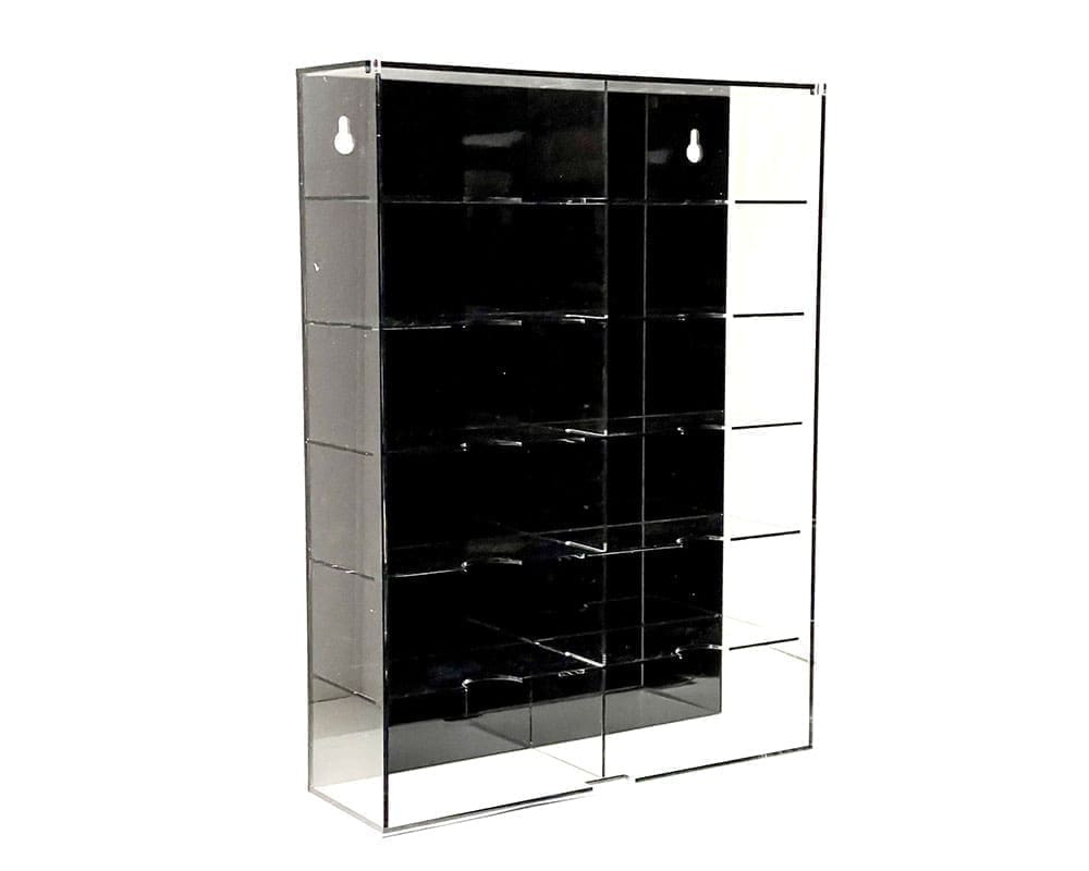 SHOWCASE 12 CAR DISPLAY CASE WALL MOUNT FOR 1/64 SCALE MODELS BLACK MJ10012