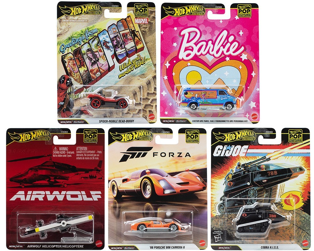 Hot Wheels Premium 2026 Pop Culture Q Case Set of 5 Cars, HXD63-956Q