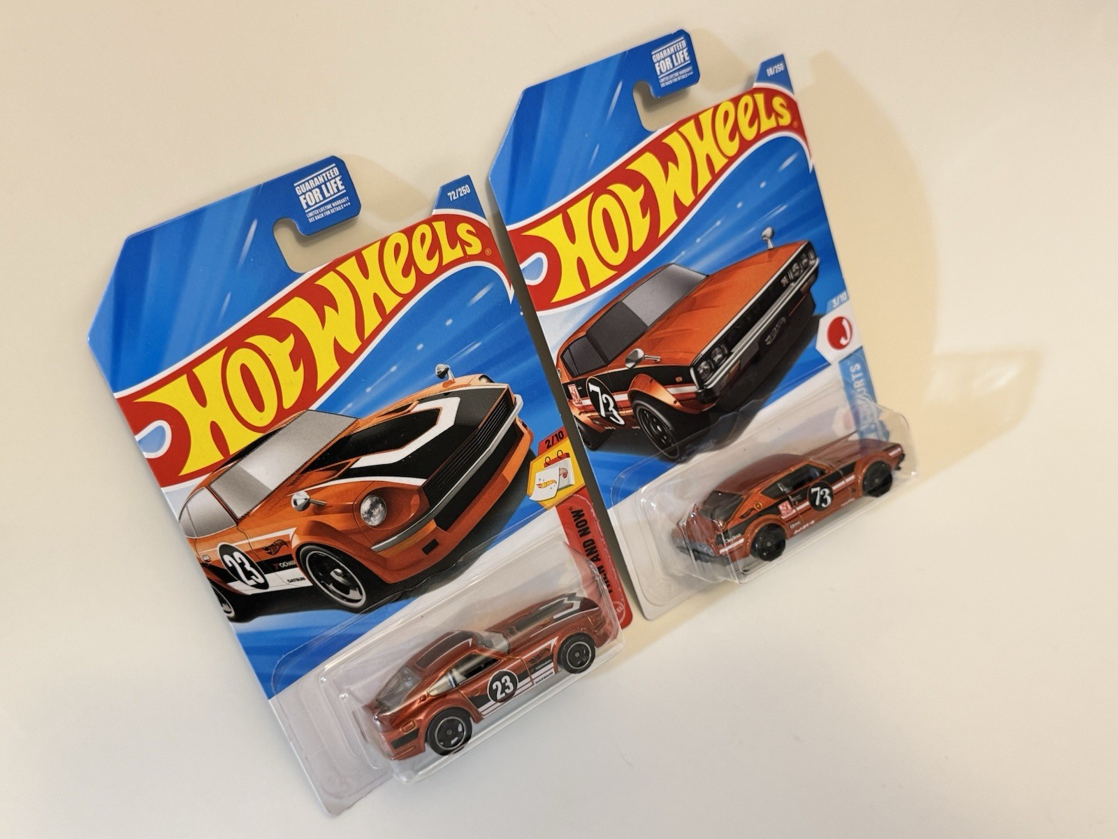 Hot Wheels JDM Nissan Skyline 2000GT-R + Fairlady Z Orange Then & Now – LOT OF 2