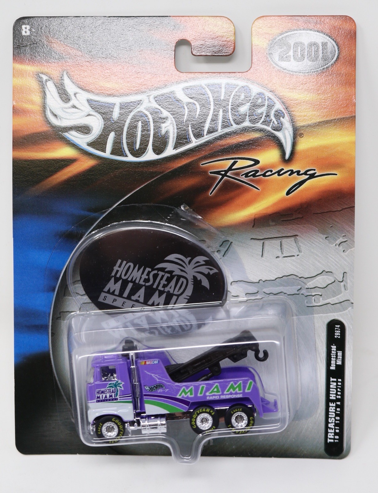 Hot Wheels Treasure Hunt Rig Wrecker NASCAR Homestead Miami 2001 Super T-Hunt
