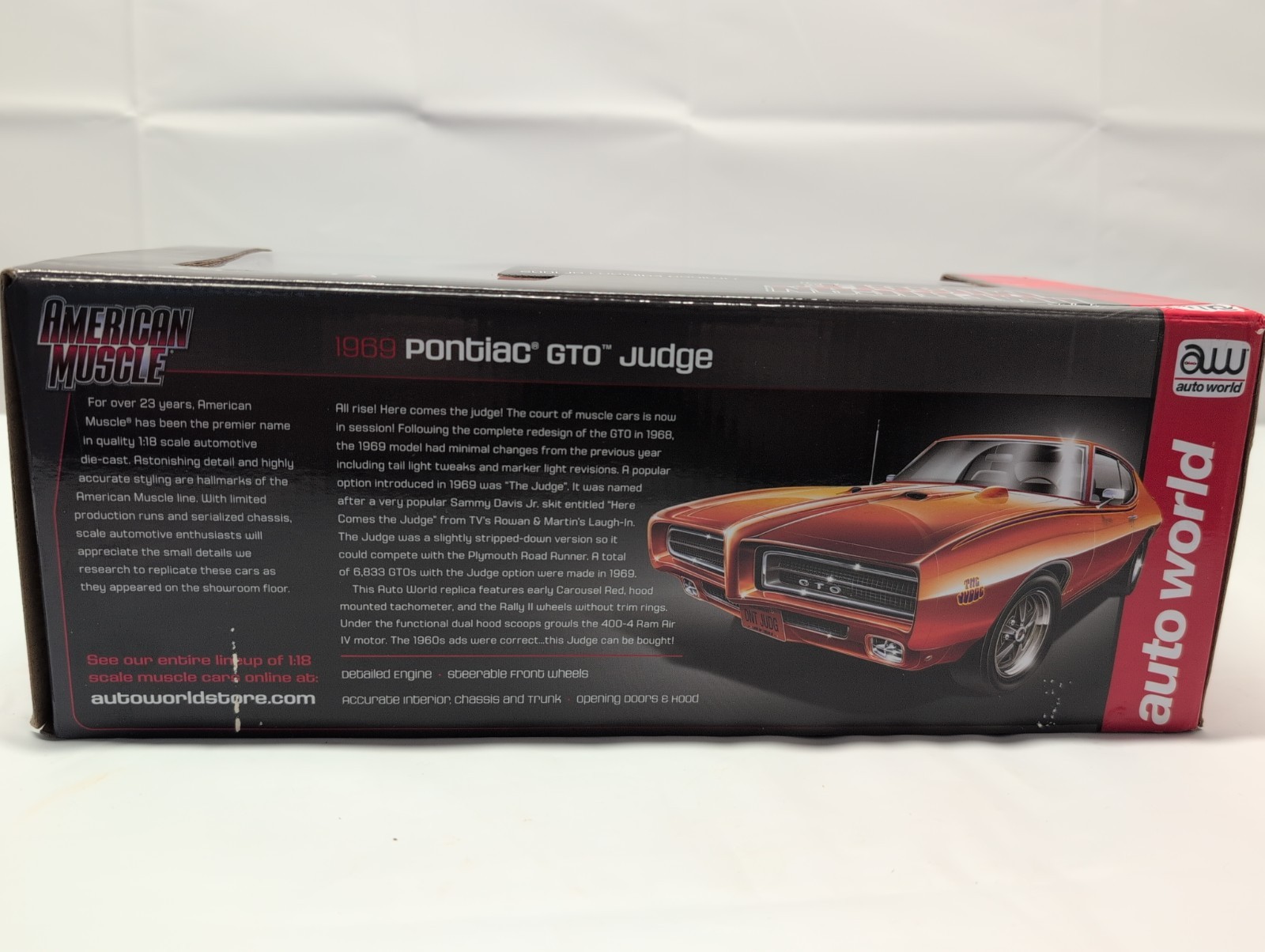 Auto World AW 1969 Pontiac GTO Judge Orange Limited 1/1002 1/18 Diecast NIB Seal