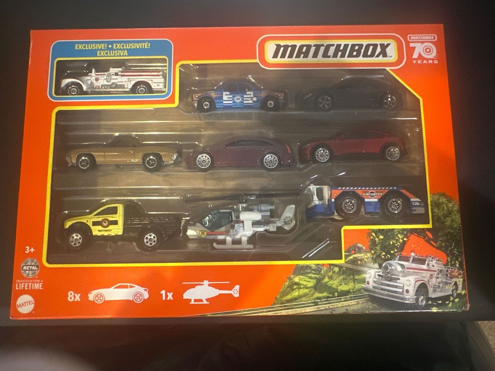 MATCHBOX 70 Years Set – 8 Cars, 1 Helicopter – NEW / SEALED