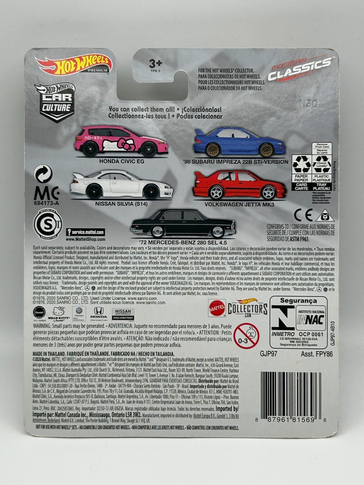 Hot Wheels 72 Mercedes-Benz 280 SEL 4.5 Modern Classics Premium Cracked Bubble