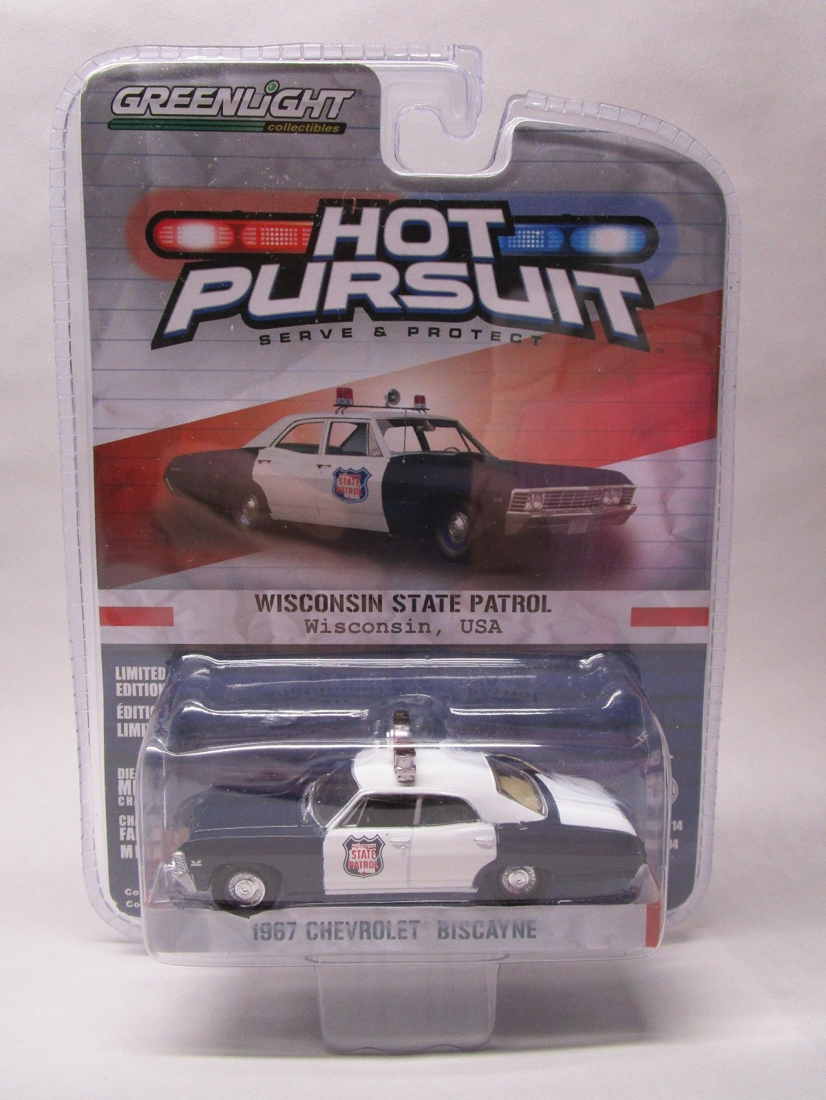Greenlight Hot Pursuit Ser.14 1/64 Wisconsin State Patrol 67 Chevrolet Biscayne