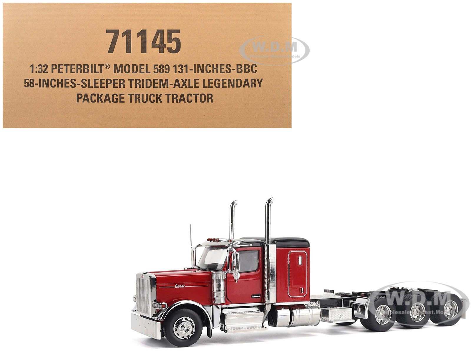 PETERBILT 589 TRUCK TRACTOR W/SLEEPER LEGENDARY RED 1/32 DIECAST MASTERS 71145