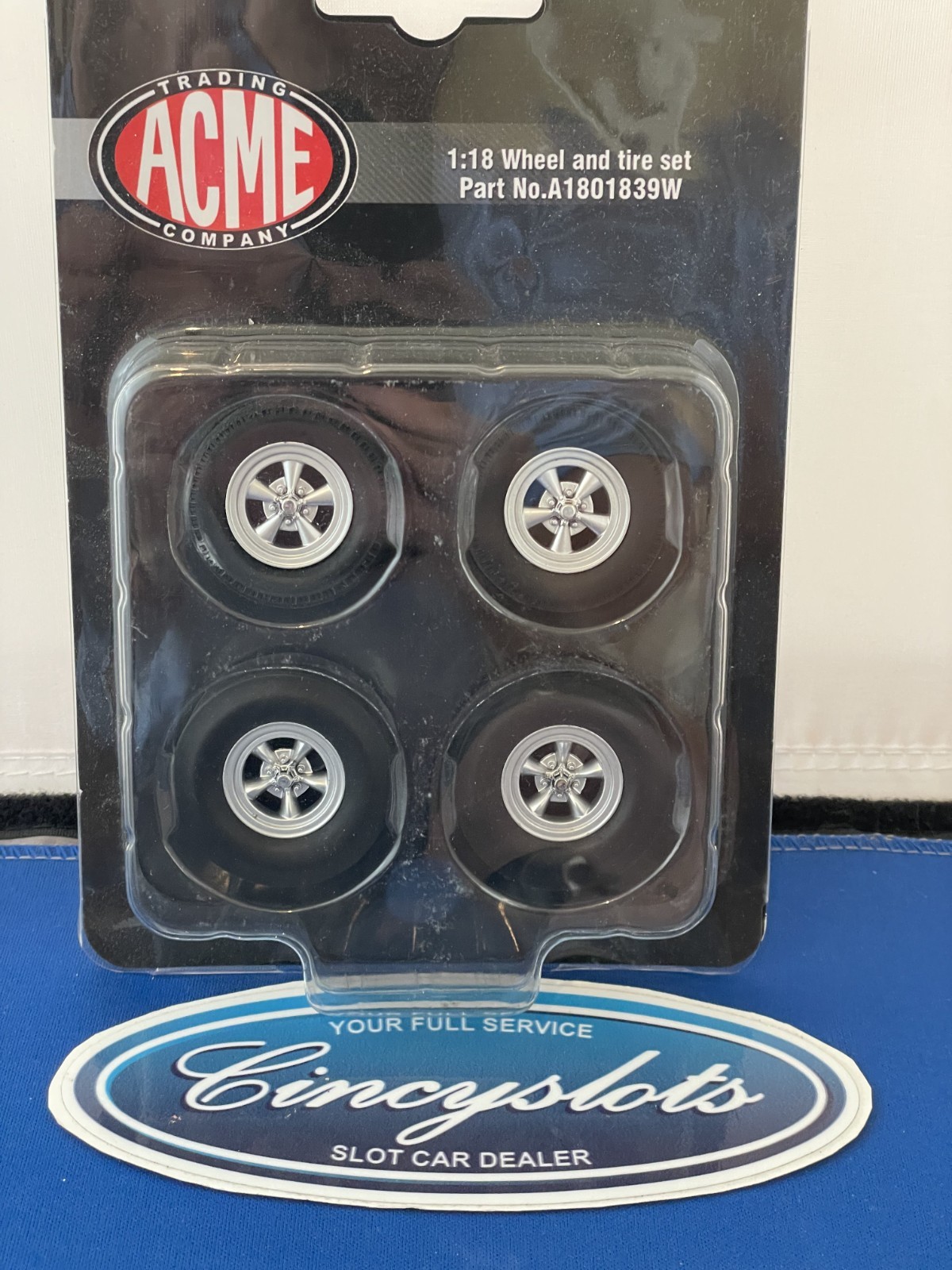 A/FX DRAG WHEEL AND TIRE SET RACING RUBBER WHEELS 1:18 ACME A1801839W GMP