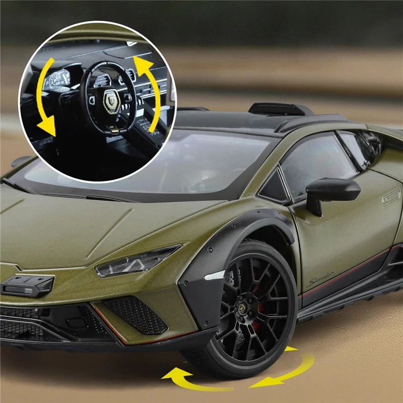1:18 Lamborghini Huracan Sterrato Alloy Sports Car Model Diecast Metal Track Rac
