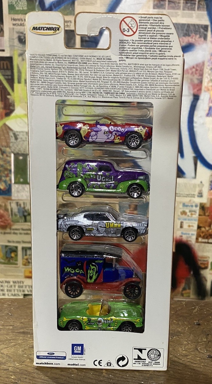 Vintage 2004 Mattel Matchbox Halloween Diecast Cars 5-Pack New Sealed