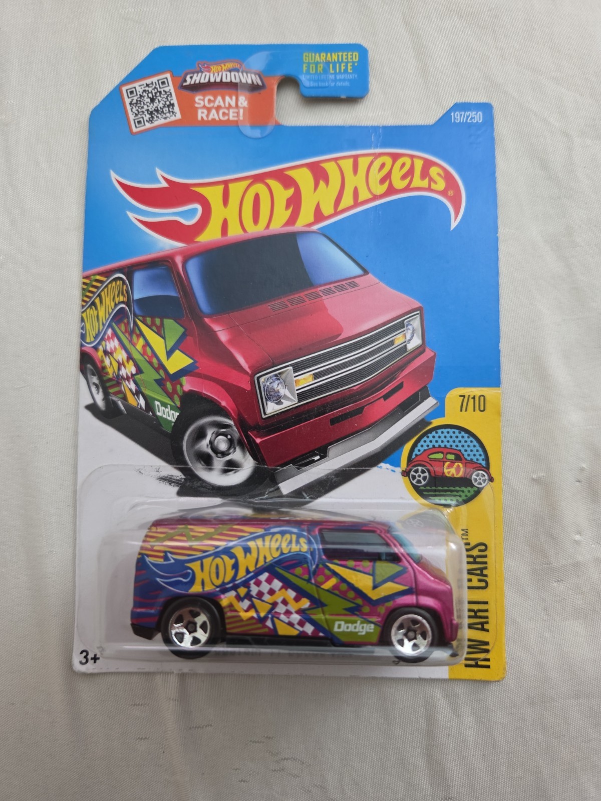 Hot Wheels Custom ’77 Dodge Van Red Multicolor HW Art Cars 1:64 Diecast