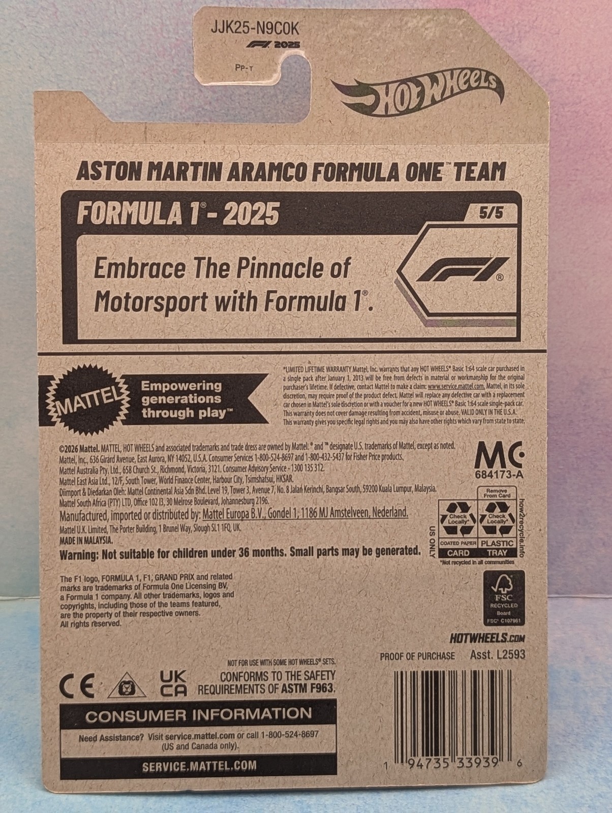2026 Hot Wheels ASTON MARTIN ARAMCO FORMULA ONE TEAM#185🏎;green🏎️FORMULA 1💥Z5