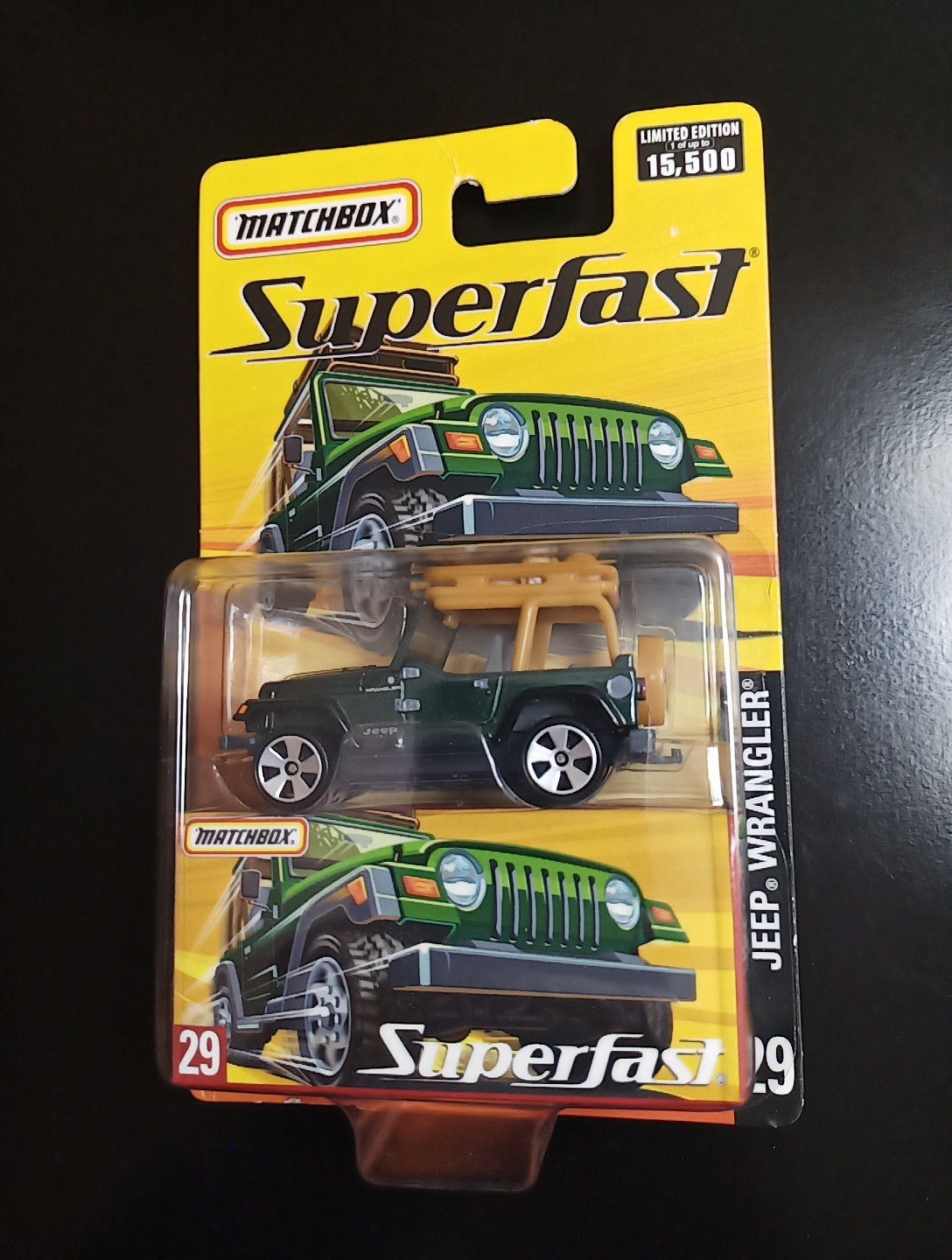 1/64 2005 MATCHBOX SUPERFAST JEEP WRANGLER GREEN