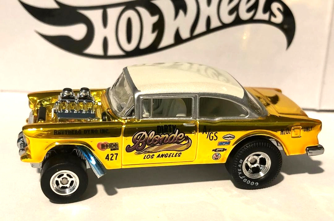 Hot Wheels sELECTIONs RLC ‘55 Chevy Bel Air Gasser DIRTY BLONDE A/G 427 NHRA