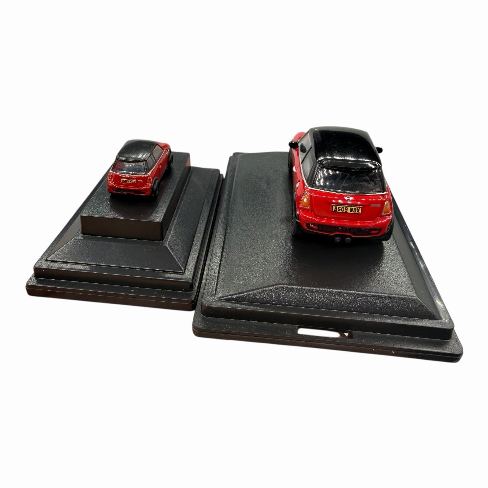 MINI Cooper S Hardtop R56 Chili Red with Black Roof Diecast car Pair of Two