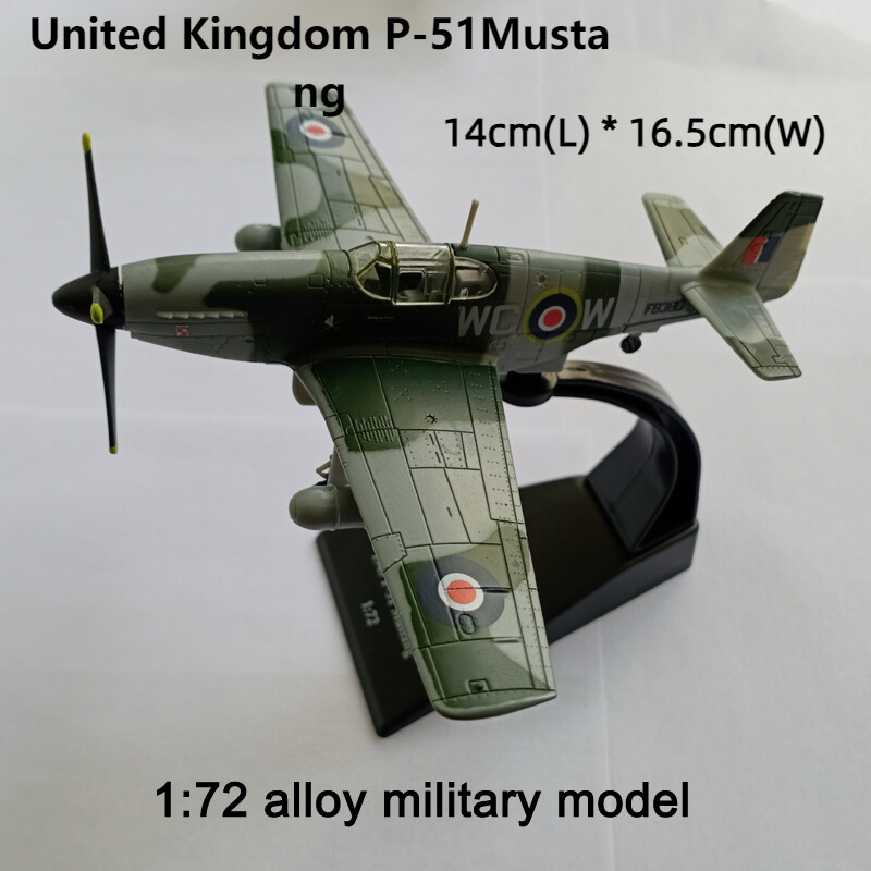 1:72 Alloy Diecast Military Model United Kingdom P-51 Mustang Fighter Aircraft