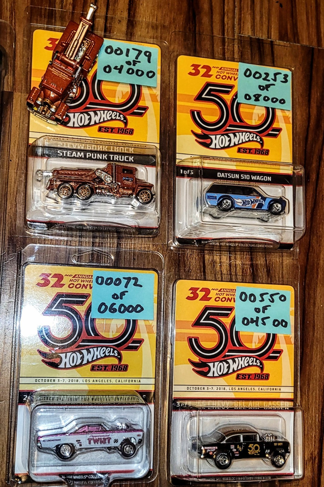 2018 Hot Wheels 32nd Annual Convention Cars/50th full Set/Loose Steampunk Lot
