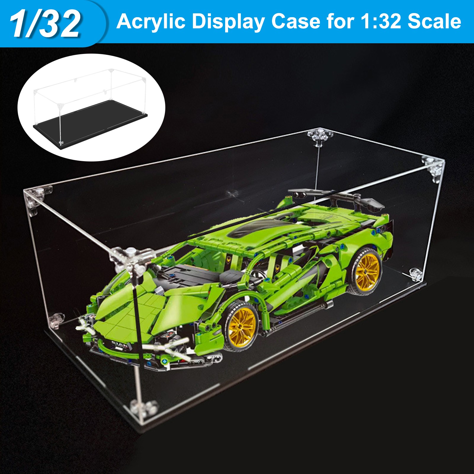1:32 Acrylic Display Case Model Cars Show Box Transparent Dust Proof Stand