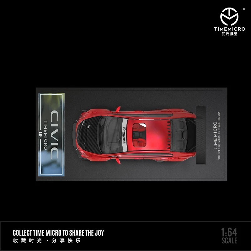 1:64 Time Micro Honda Civic Type R (FD2) Metallic Red TM645703 Diecast Model Car