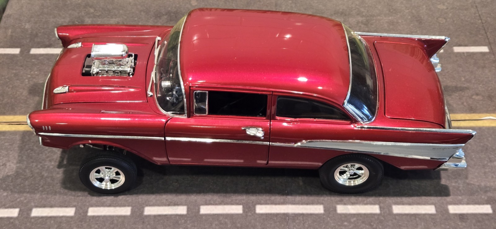 1/18 ACME 1957 RAT FINK MR GASSER CHEVROLET BEL AIR DIECAST NHRA RED **READ**