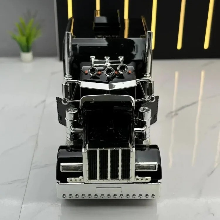 1:24 Diecast Vehicle for Peterbilt Heavy Truck 389 Model Truck Toy Sound Light
