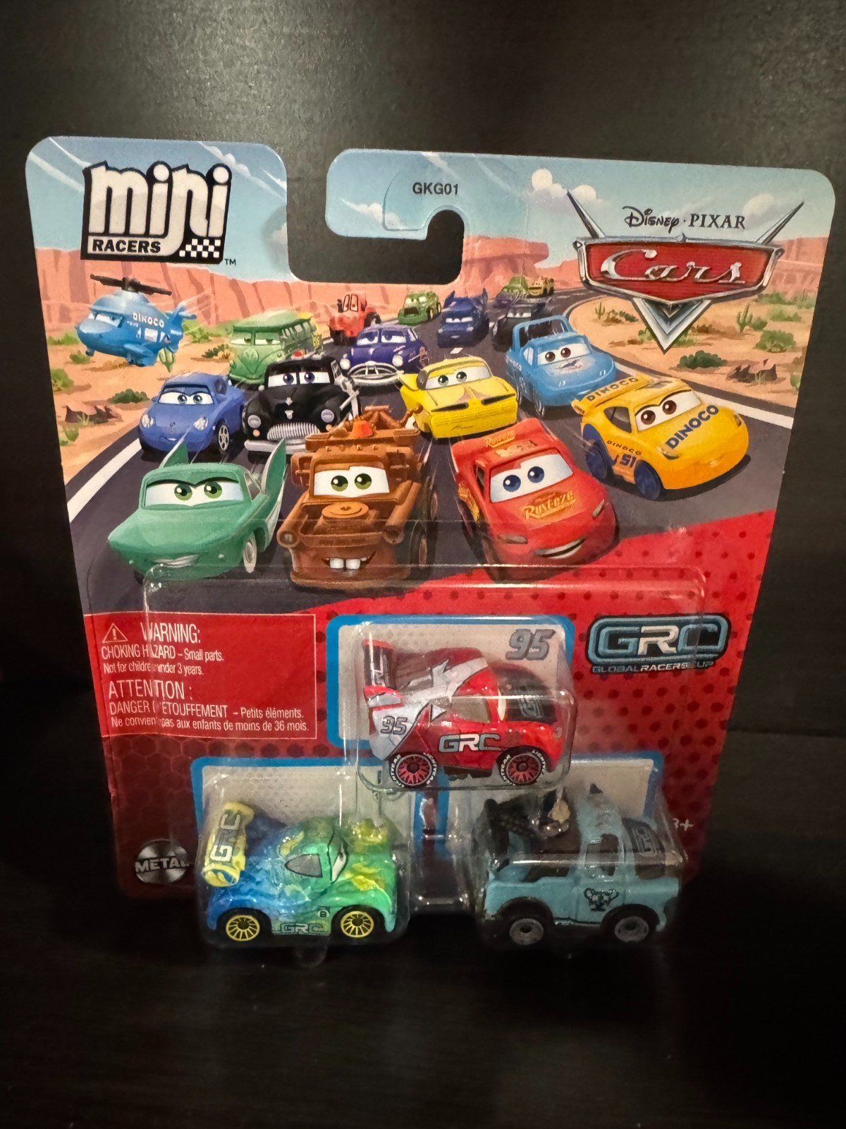 Disney Pixar Cars Mini Racers 3 Pack NEW Sealed Lightning Mater DJ Snot Rod Shu