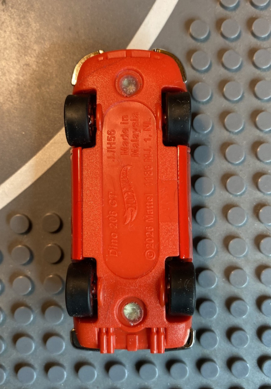 Hot Wheels Ferrari Dino 206GT Red CUSTOM Super Real Riders Wheel Swap