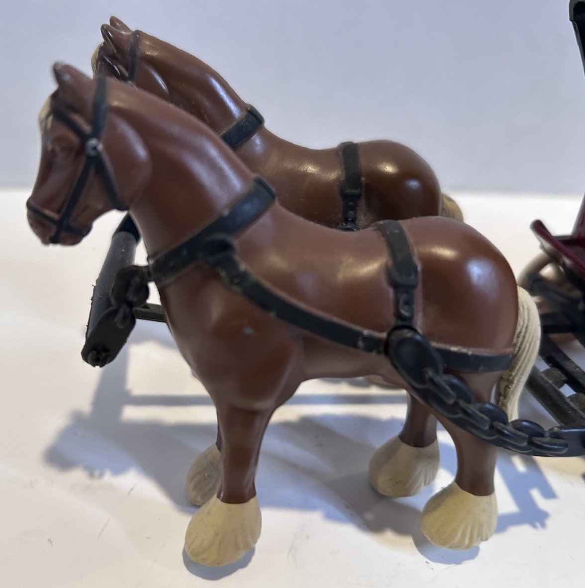 Ertl Die Cast Metal Gray and Barton Horse and Plastic Wagon Toy Delivery Vintage