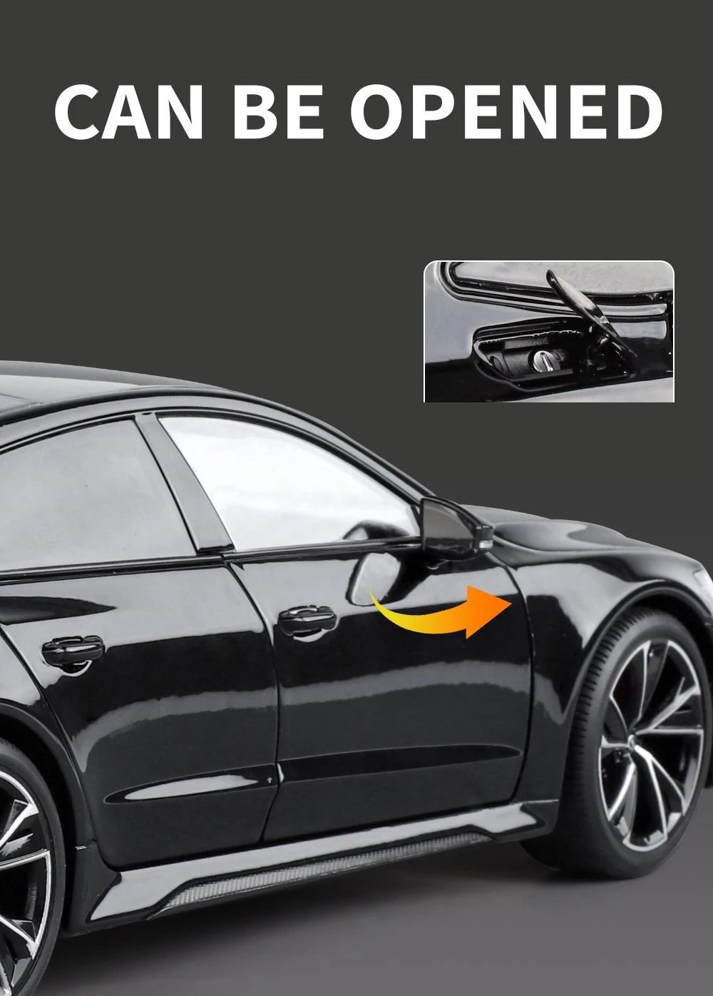 1:18 AUDI RS7 Sportback Key Version Diecast Car Model Sound Light Kid’s Gift