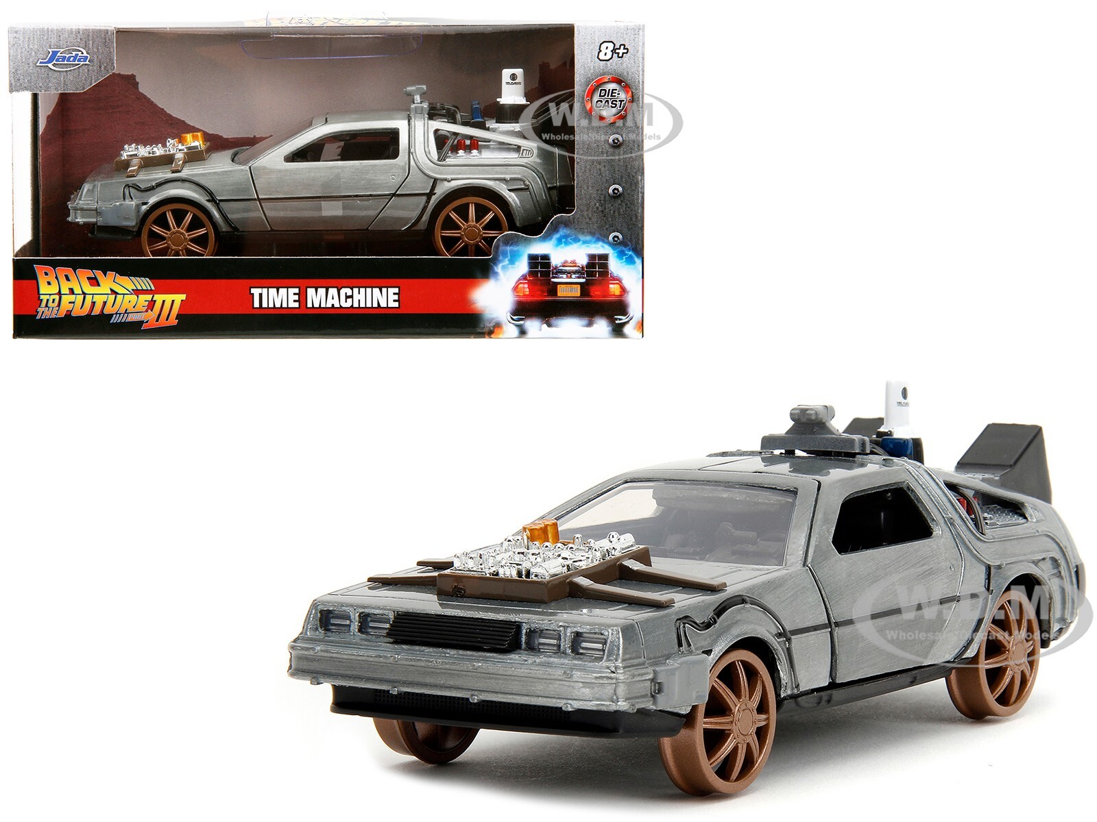 DELOREAN DMC TIME MACHINE TRAIN VER. “BACK TO THE FUTURE 3” 1/32 BY JADA 34786