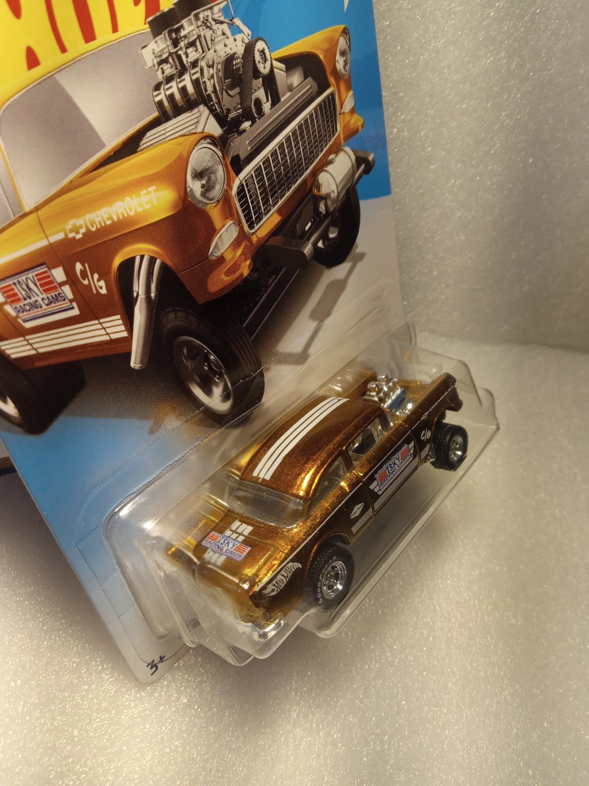 Hot Wheels Legends Tour: ’55 Chevy Bel Air Gasser 1:64 Scale Model Car – Gold…
