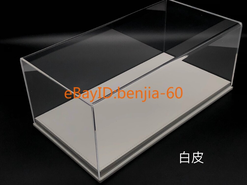 Acrylic Display case show case With black PU Leather Base For 1/18 Car Model New