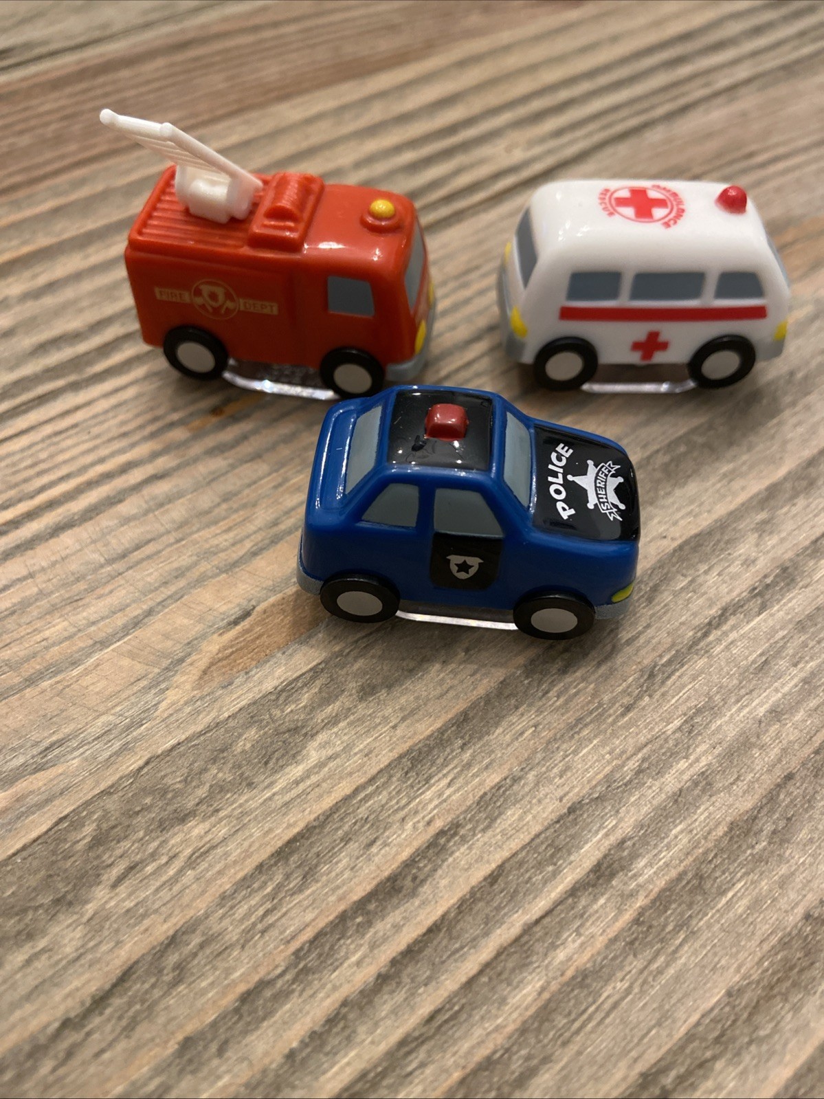 Rescue Rollers Stamper Set – Police, Fire & Ambulance Mini Toy Cars, Case